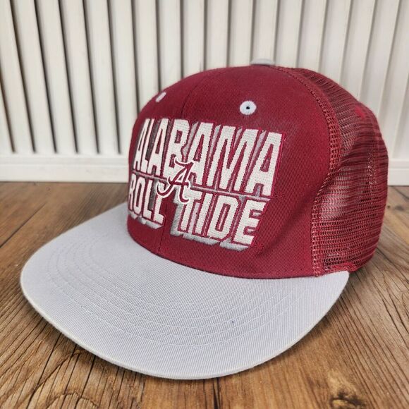 Captivating Headgear Alabama Roll Tide Snapback Trucker Hat Cap Maroon NCAA Mesh - Picture 1 of 11